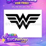 Free Black Wonder Woman Logo Free Symbol DC Free SVG - Instant Download