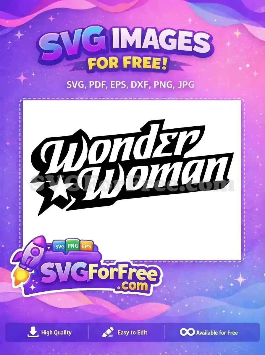 Free Black White Star Free Logo Wonder Woman Free SVG