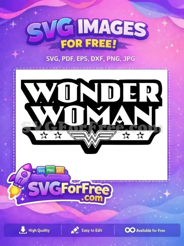 Free Black White Logo Free Wonder Woman Movie Free SVG