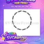 Free Black Leaflets Free Circle Wreath Borders Free SVG - Instant Download