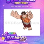 Free Happy Ralph Big Hands Free Plaid Shirt Wreck it Ralph Free SVG - Instant Download