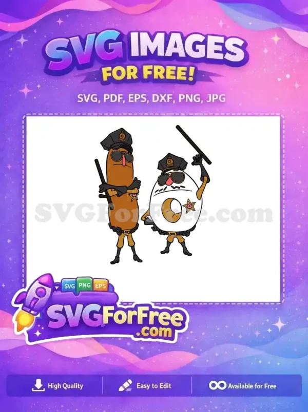 Free Doughnut Cop Free Brown Sausage Guard Wreck it Ralph Free SVG