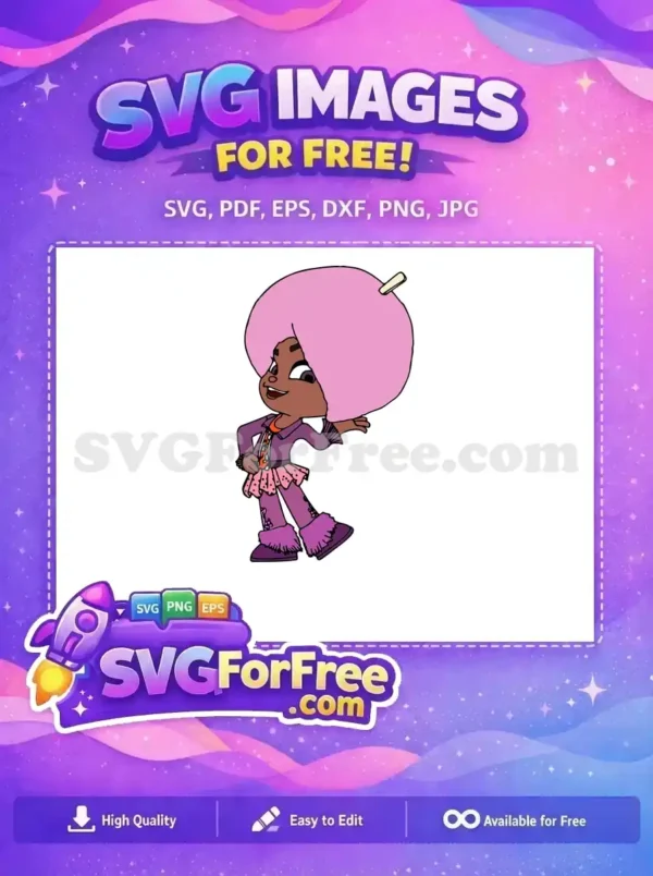 Free Vanellope Pink Hair Free Candy Skirt Wreck it Ralph Free SVG