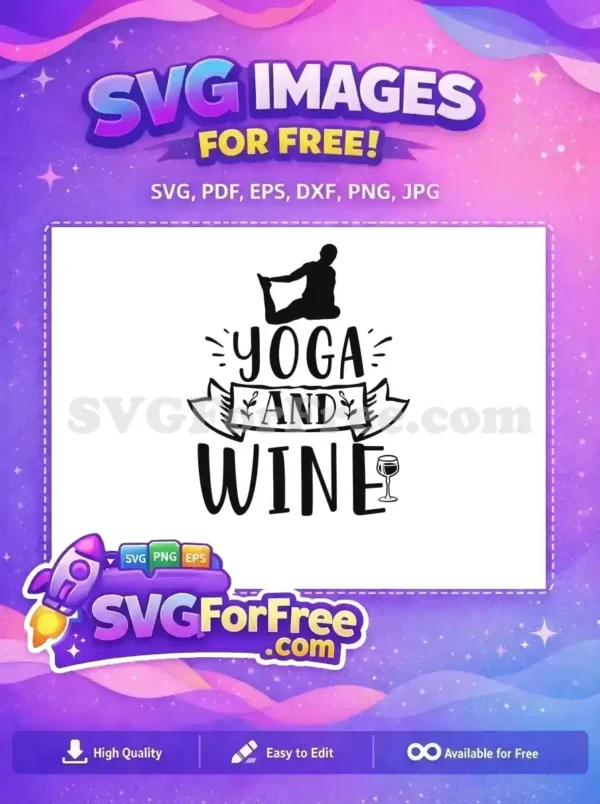 Free Asana Pose Free Yoga Wine Design Free SVG