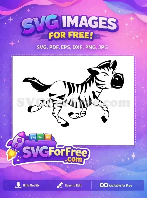 Free Running Zebra Free Black and White Zoo Free SVG