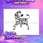 Free Running Zebra Free Black Stripes Zebra Outline Free SVG - Instant Download