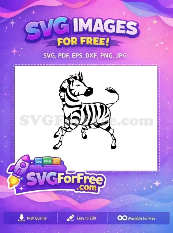 Free Running Zebra Free Black Stripes Zebra Outline Free SVG