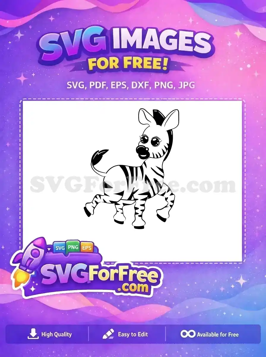 Free Cute Zebra Stripes Free Cartoon Animal Zebra Free SVG