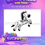 Free Leaping Zebra Free Black Stripes Cartoon Free SVG - Instant Download