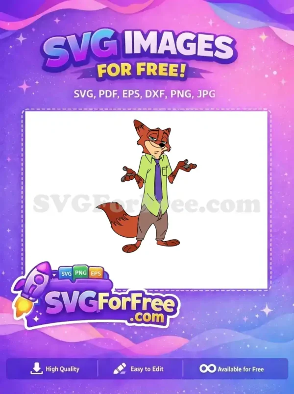 Free Sly Fox Free Green Shirt Zootopia Free SVG 1