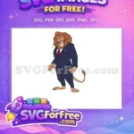 Free Lion Dark Suit Free Tie Clip Zootopia Free SVG - Instant Download