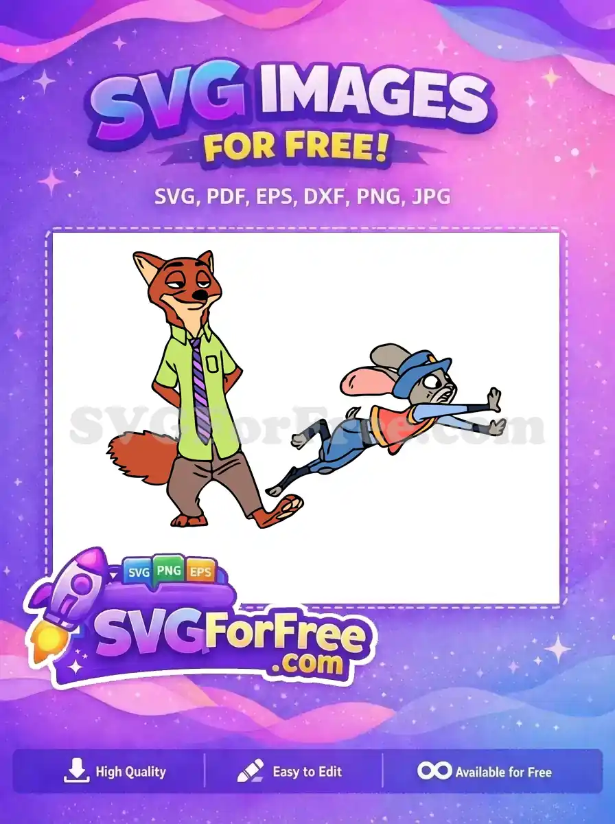Free Smirking Fox Free Running Mouse Zootopia Free SVG