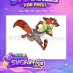 Free Running Nick Wilde Free Green Shirt Zootopia Free SVG - Instant Download