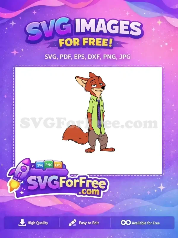 Free Sly Fox Free Green Shirt Zootopia Free SVG 2
