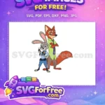 Free Officer Judy Hopps Free Nick Wilde Posing Zootopia Free SVG - Instant Download