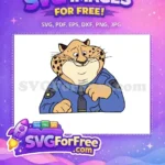 Free Clumsy Cheetah Free Police Uniform Zootopia Free SVG - Instant Download