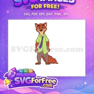 Free Green Shirt Free Purple Tie Zootopia Free SVG