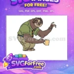 Free Sloth with Mug Free Neutral Colors Zootopia Free SVG - Instant Download