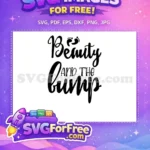 Free Baby Footprints Free Black Script Beauty Bump Free SVG - Instant Download