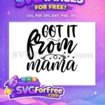 Free Black Script Free Stars Mama Baby Onesie Quote Free SVG - Instant Download