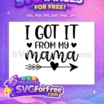 Free Black Mama Free Heart Arrow Baby Onesies Free SVG - Instant Download