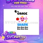 Free Pink Baby Shark Free 4th Grade Party Free SVG - Instant Download
