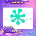 Free Teal Starburst Free Rounded Abstract Design Baby Shark Party Free SVG - Instant Download