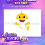 Free Happy Yellow Free Wide Grin Baby Shark Party Free SVG - Instant Download
