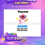 Free Pink Teacher Free Glasses Pencil Shark Free SVG - Instant Download