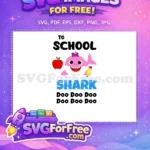 Free Cute Pink Shark Free Apple Pencil Bow School Free SVG - Instant Download