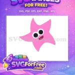 Free Happy Pink Starfish Free Big Smile Baby Shark Party Free SVG - Instant Download