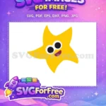 Free Yellow Starfish Free Happy Expression Baby Shark Party Free SVG - Instant Download