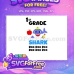 Free 1st Grade Free Pencil Baby Shark Party Free SVG - Instant Download
