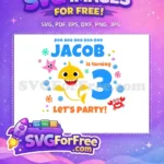 Free Happy Shark Free Party Bubbles Baby Shark Free SVG - Instant Download