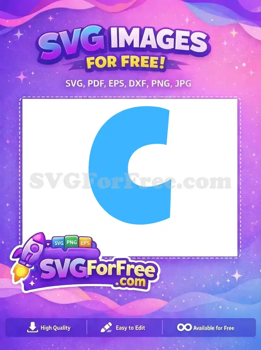 A free, minimalist light blue C-shaped SVG vector, ideal for modern design projects and branding. Grab this free graphic!