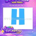 Free Vibrant Blue H Free Celebration Decoration Baby Shark Party Free SVG - Instant Download