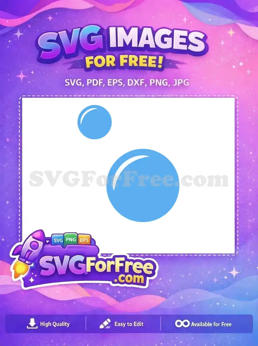 Download this free SVG featuring two light blue bubbles with a glossy highlight, ideal for web and print. A high-quality free design.