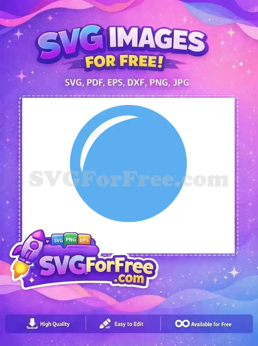 A beautiful free light blue bubble icon with a shiny white highlight, ideal for various digital designs and projects.