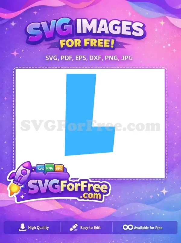 Free Blue Abstract L-Shape SVG Design – Modern & Versatile A free abstract blue L-shaped geometric design, featuring sharp angles and a clean, modern aesthetic for diverse projects.