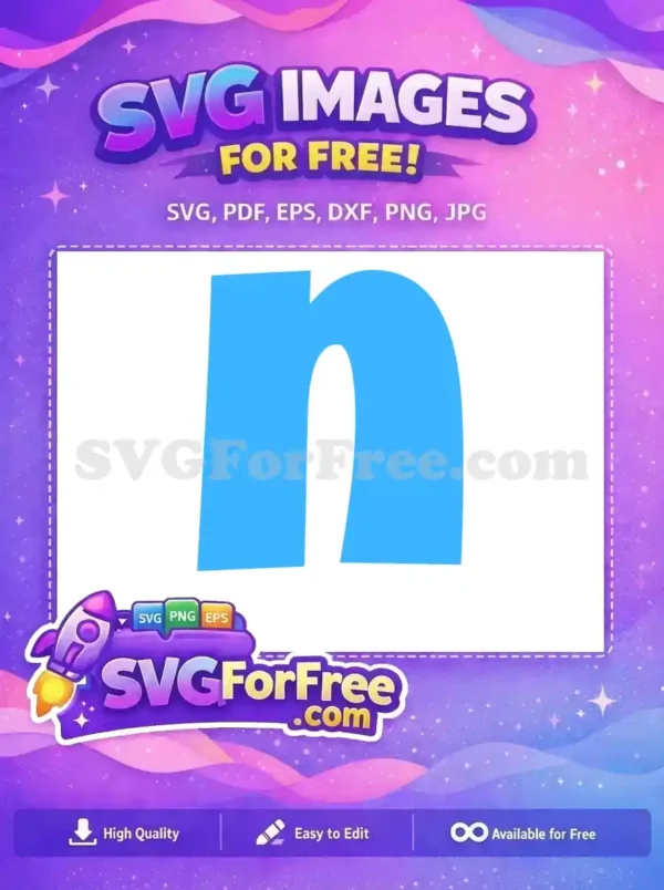 Free Blue Letter ‘N’ SVG – Modern Initial Design Free A vibrant, free lowercase 'n' character in a bold, modern blue design, available as a free SVG for all your creative needs. Get this free initial now!