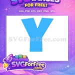 Free Blue Letter Y Free Party Alphabet Baby Shark Theme Free SVG - Instant Download