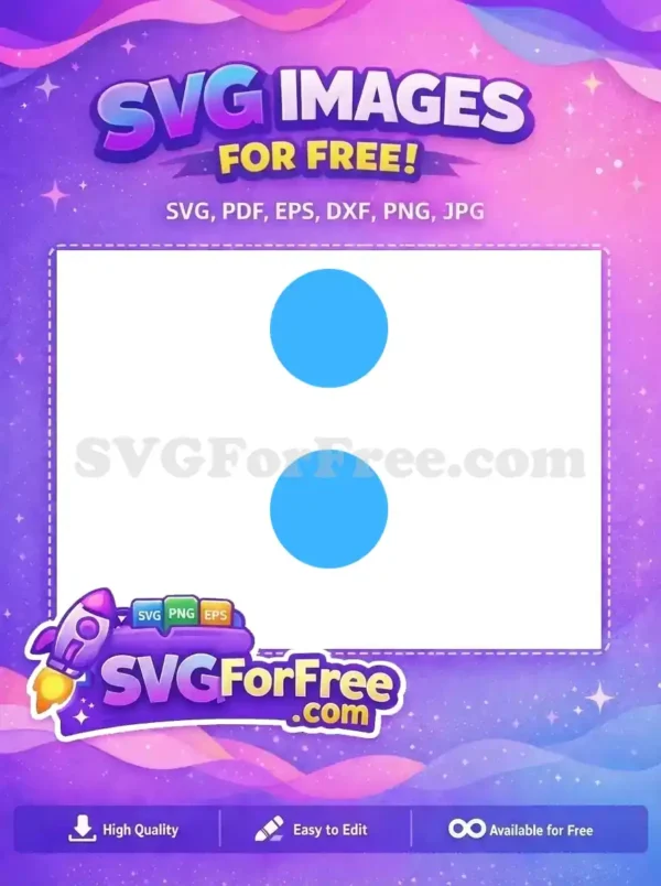 A crisp free design with two light blue circles, stacked vertically, offering a clean, modern look. Essential free SVG.