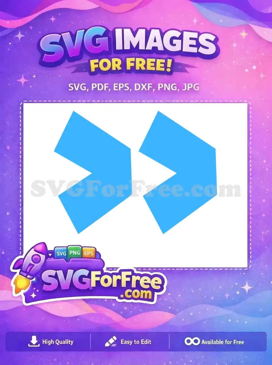 Two vibrant light blue abstract arrow-like shapes pointing right, a fantastic free design for modern digital use. Download free now!