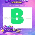 Free Bold Green Letter B Free Clean Baby Shark Party Free SVG - Instant Download