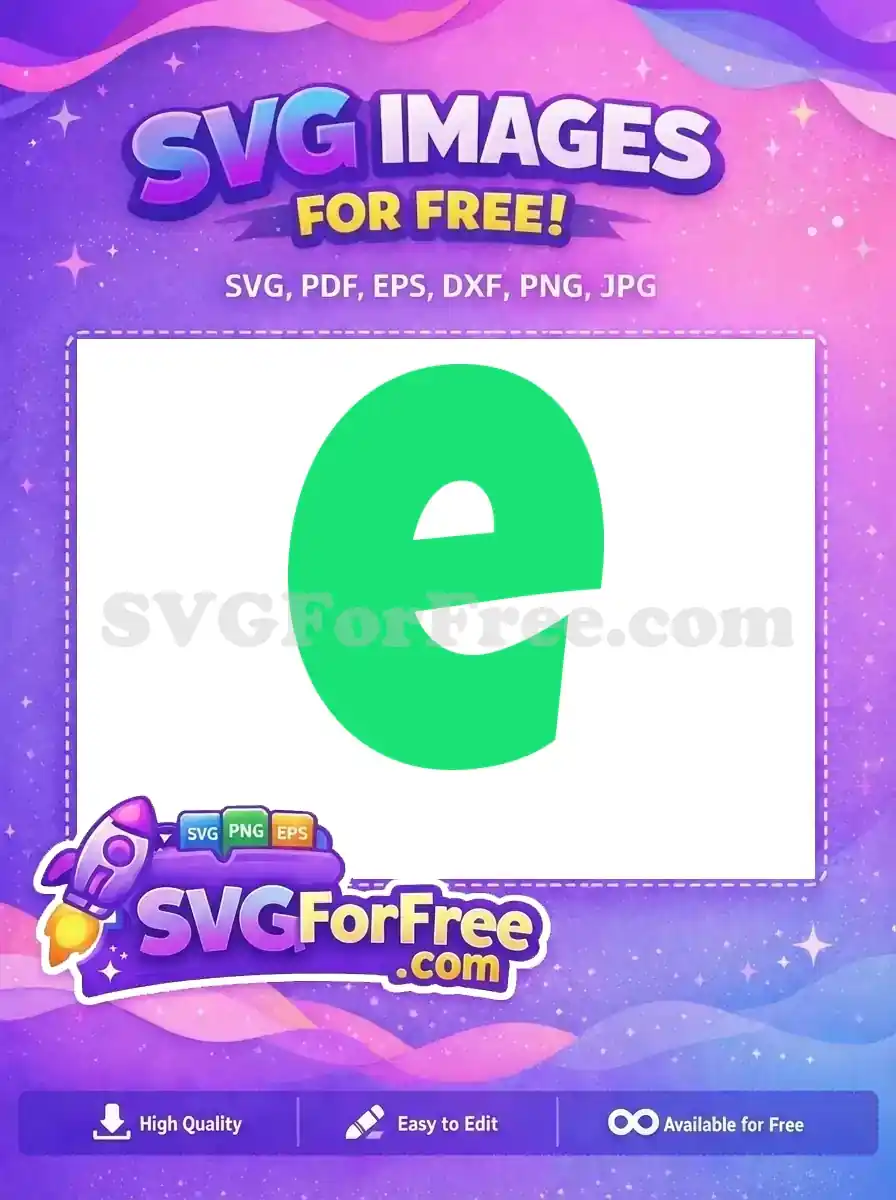 A vibrant, free green lowercase letter 'e' logo design on a white background, ideal for any free digital project.