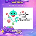 Free Smiling Shark Free Christmas Sweetie Baby Shark Free SVG - Instant Download