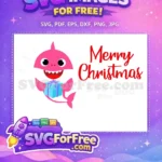 Free Pink Shark Free Christmas Gift Baby Shark Party Free SVG - Instant Download