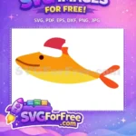 Free Orange Santa Shark Free Happy Design Baby Shark Party Free SVG - Instant Download