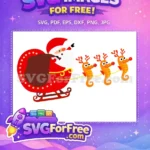 Free Santa Sleigh Free Orange Seahorse Reindeer Baby Shark Free SVG - Instant Download