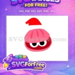 Free Pink Clam Free Santa Baby Shark Party Free SVG - Instant Download
